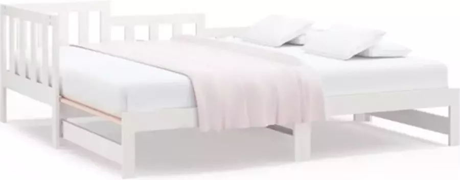 VidaXL -Slaapbank-uitschuifbaar-massief-grenenhout-wit-2x(90x190)-cm - Foto 7