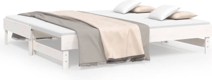 VidaXL -Slaapbank-uitschuifbaar-massief-grenenhout-wit-2x(90x190)-cm - Foto 8