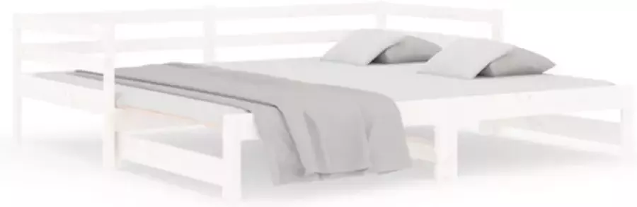 VidaXL -Slaapbank-uitschuifbaar-massief-grenenhout-wit-2x(90x190)-cm - Foto 6