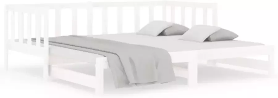 VidaXL -Slaapbank-uitschuifbaar-massief-grenenhout-wit-2x(90x190)-cm - Foto 11