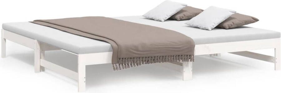 Vida XL Slaapbank uitschuifbaar massief grenenhout wit 2x(90x200) cm SKU: V3083710 - Foto 12