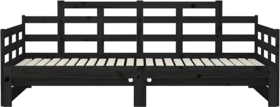 VidaXL -Slaapbank-uitschuifbaar-massief-grenenhout-zwart-2x(90x200)-cm - Foto 6