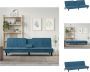 VidaXL Slaapbank Velvet Blauw 200x89x70 cm Verstelbare rugleuning Bank - Thumbnail 2