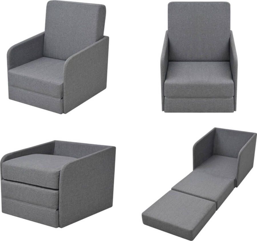 VidaXL Slaapstoel uitklapbaar stof lichtgrijs Uitklapbare Slaapstoel Uitklapbare Slaapstoelen Slaapfauteuil Slaapfauteuils