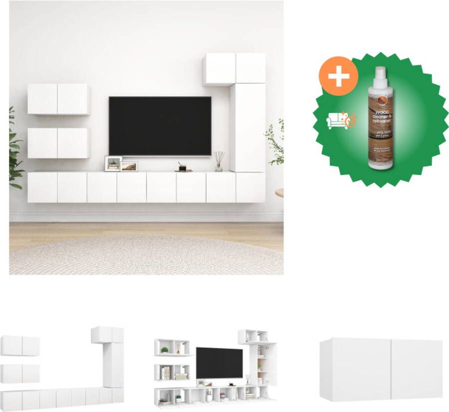 VidaXL Televisiemeubel set wit spaanplaat Montage vereist 80 x 30 x 30 cm 60 x 30 x 30 cm 30.5 x 30 x 30 cm Kast Inclusief Houtreiniger en verfrisser - Foto 2
