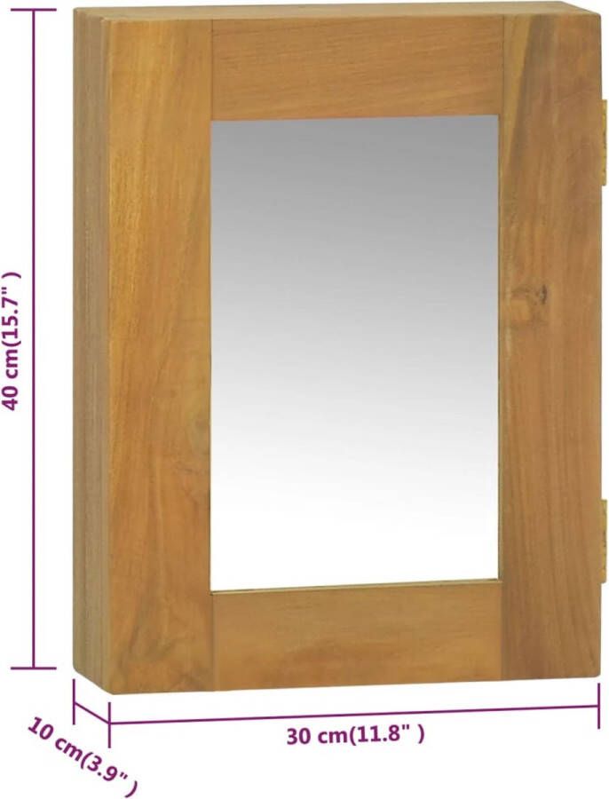 VidaXL -Spiegelkast-30x10x40-cm-massief-teakhout - Foto 2
