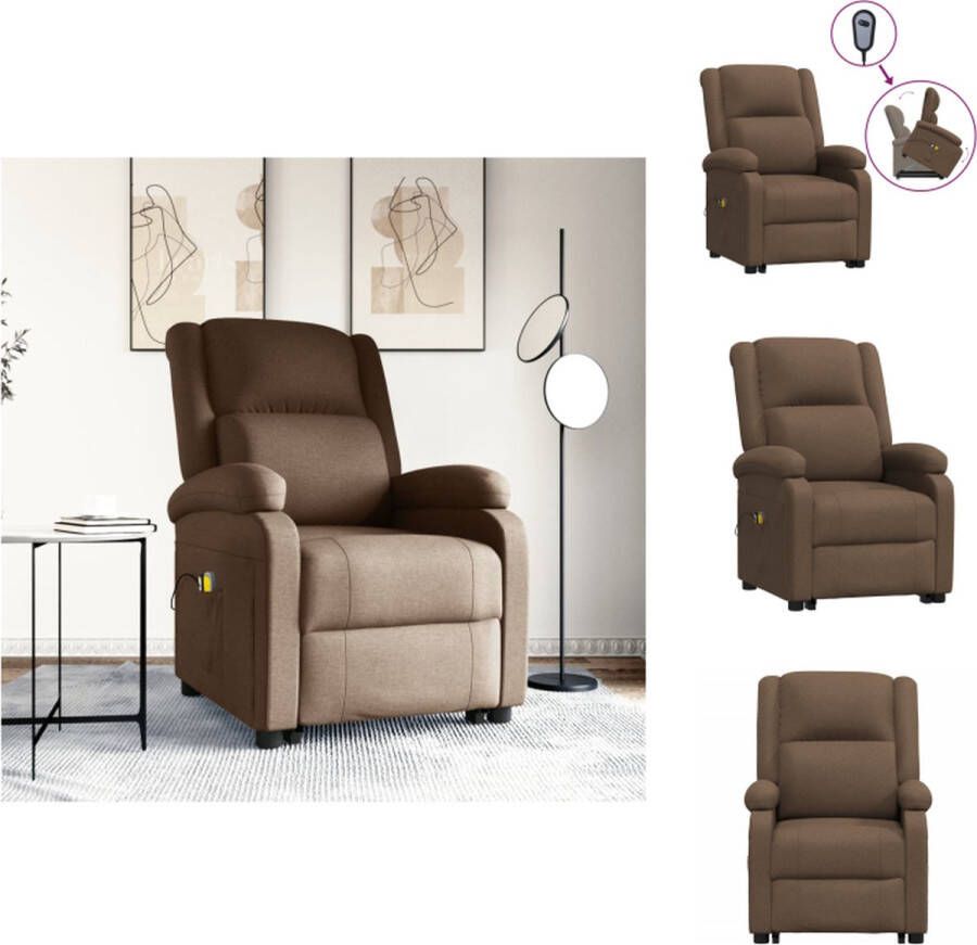 VidaXL Sta-op Massagestoel Bruin 70x93x98 cm Verstelbaar 6-punts massage Hout Metaal Fauteuil