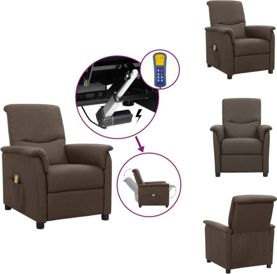 VidaXL Sta-op Massagestoel Bruin Verstelbaar 73 x 92 x 90.5 cm Massage en verwarming Fauteuil