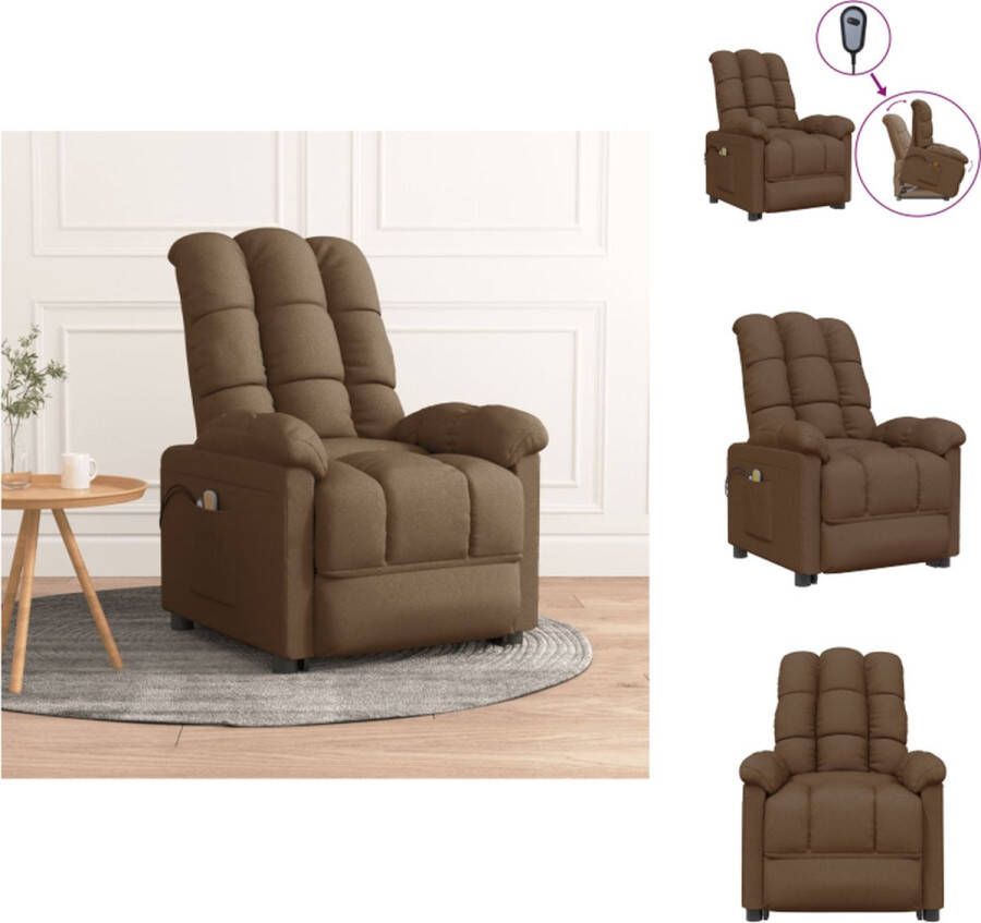 VidaXL Sta-op Massagestoel Bruin Verstelbaar Massagefunctie Comfortabel Fauteuil
