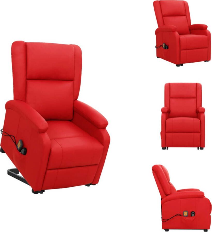 VidaXL Sta-opstoel Sta-opstoelen Staopstoel Sta Op Stoel Sta-op-massagestoel kunstleer rood - Foto 2