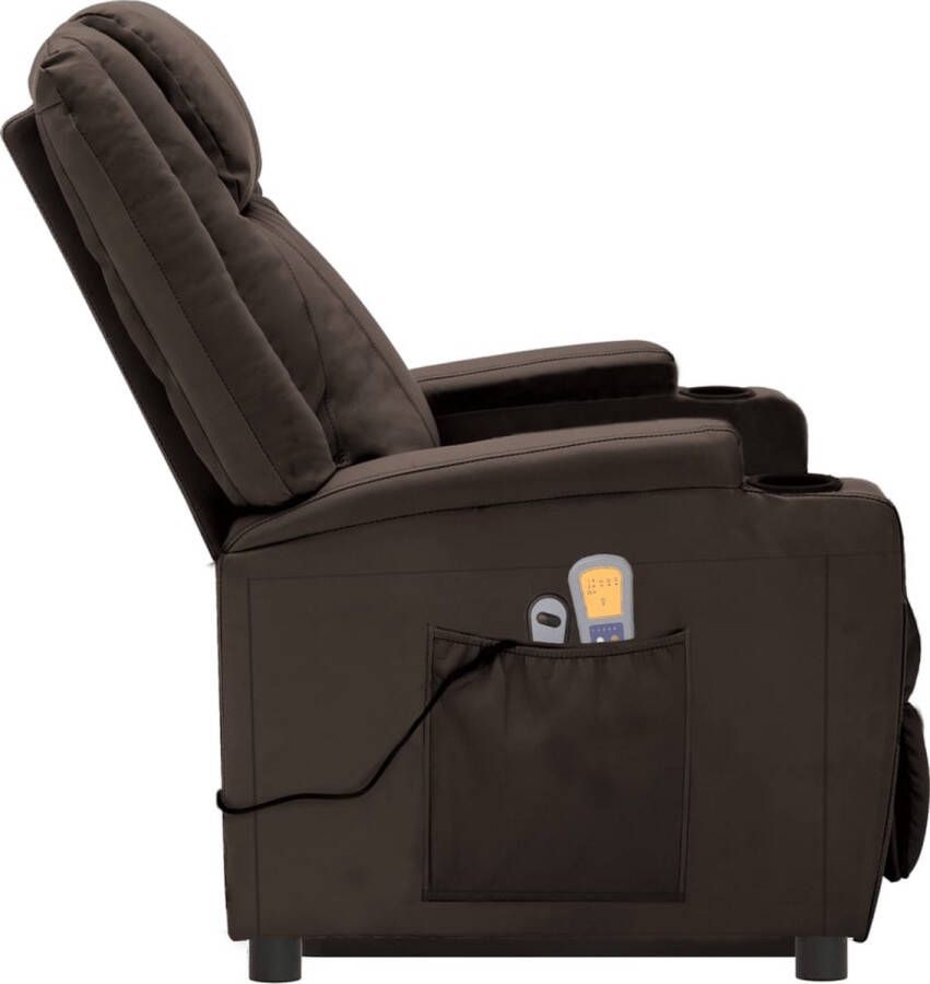 VidaXL Sta-op-massagestoel verstelbaar kunstleer bruin - Foto 3