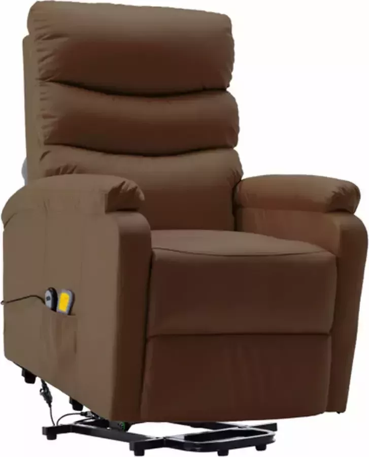 VidaXL -Sta-op-massagestoel-kunstleer-bruin - Foto 3