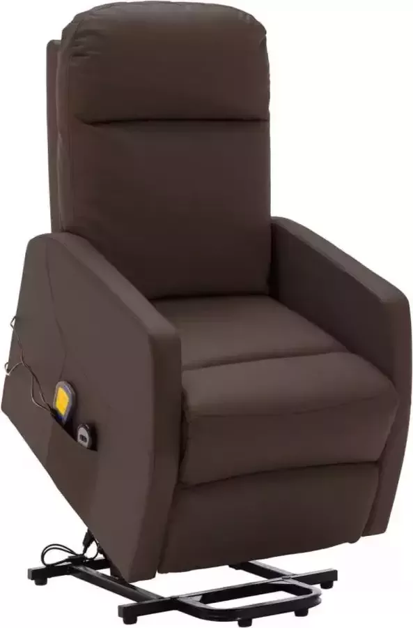 VidaXL Sta-op-massagestoel kunstleer bruin