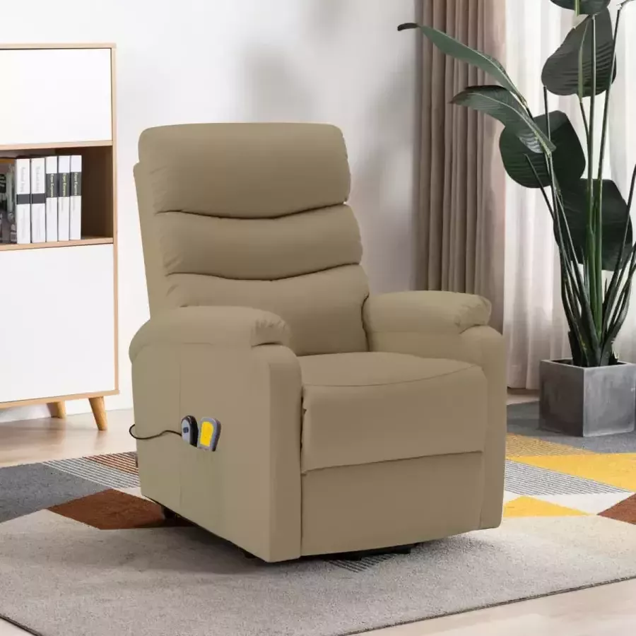 VidaXL -Sta-op-massagestoel-kunstleer-cappuccinokleurig