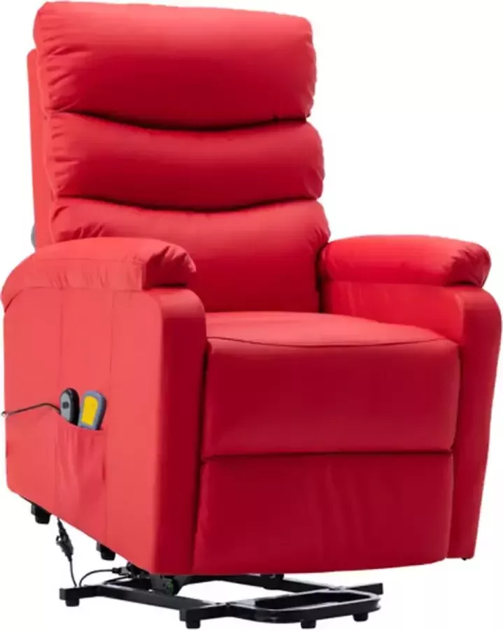 VidaXL -Sta-op-massagestoel-kunstleer-rood - Foto 4