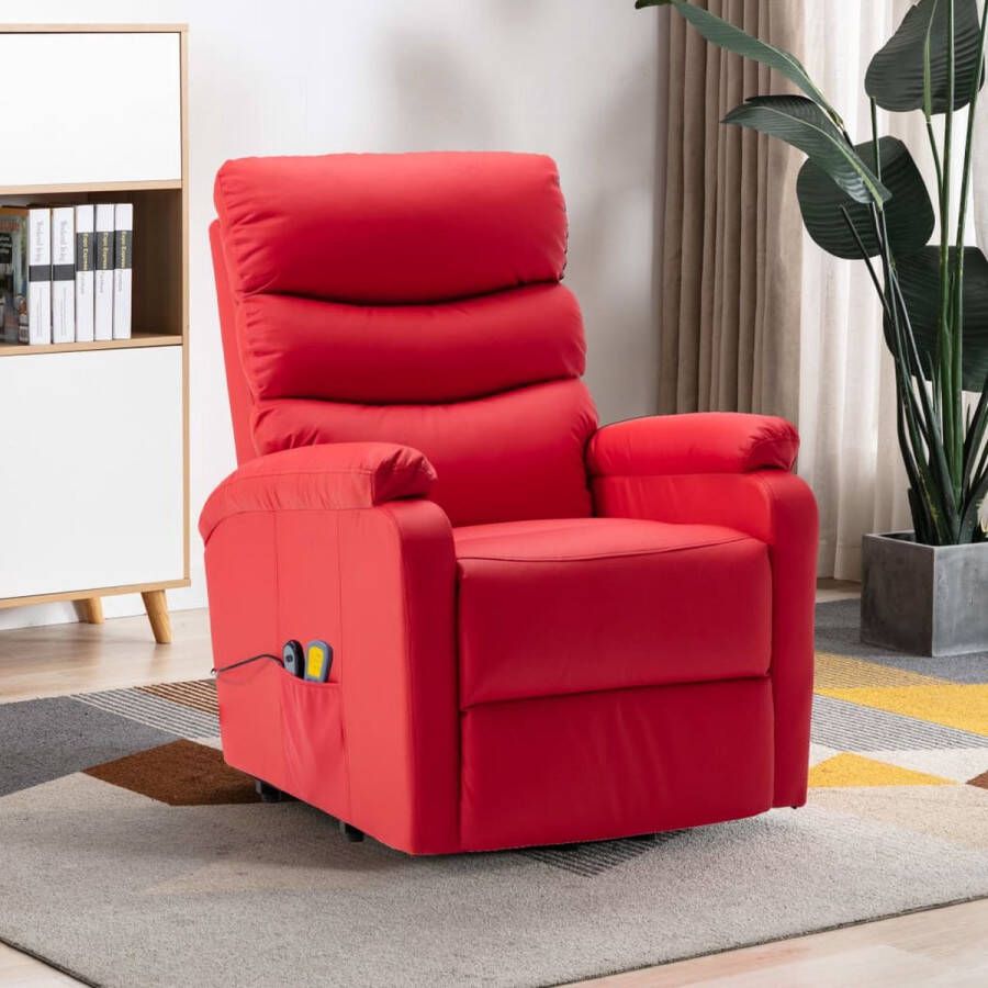 VidaXL -Sta-op-massagestoel-kunstleer-rood - Foto 2