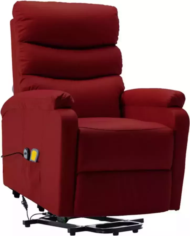 VidaXL -Sta-op-massagestoel-kunstleer-wijnrood - Foto 4