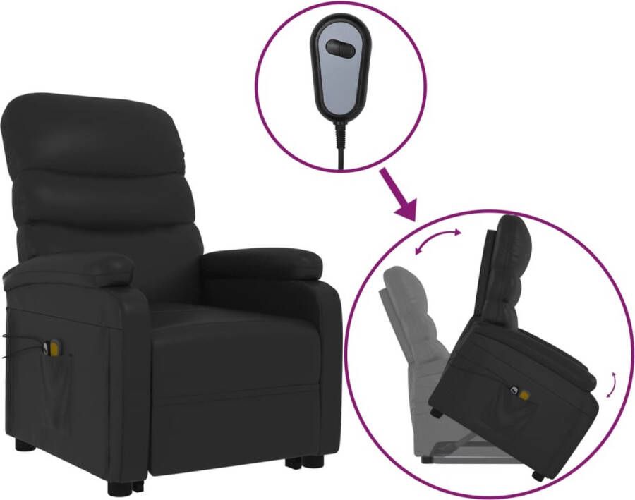 VidaXL -Sta-op-massagestoel-kunstleer-zwart - Foto 2