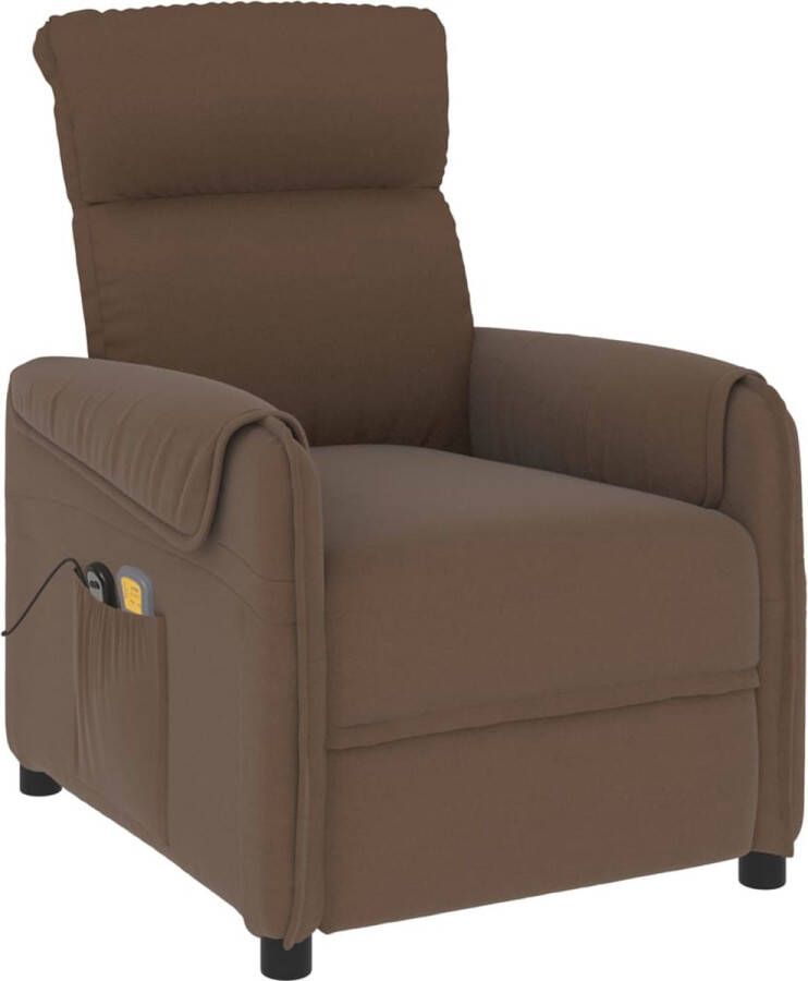 VidaXL -Sta-op-massagestoel-stof-bruin - Foto 3