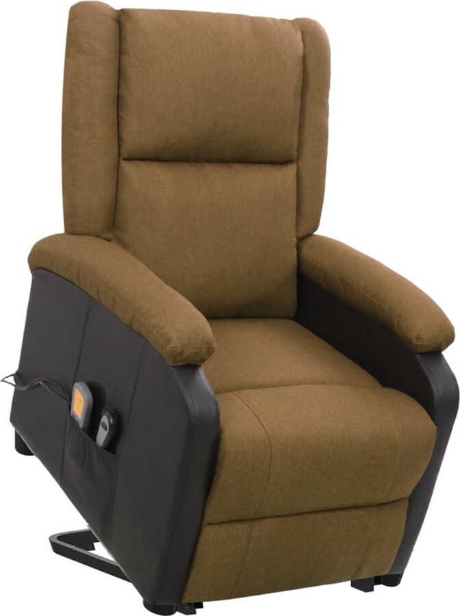 Vida XL vidaXL Sta-op-massagestoel stof bruin-VXL-329713