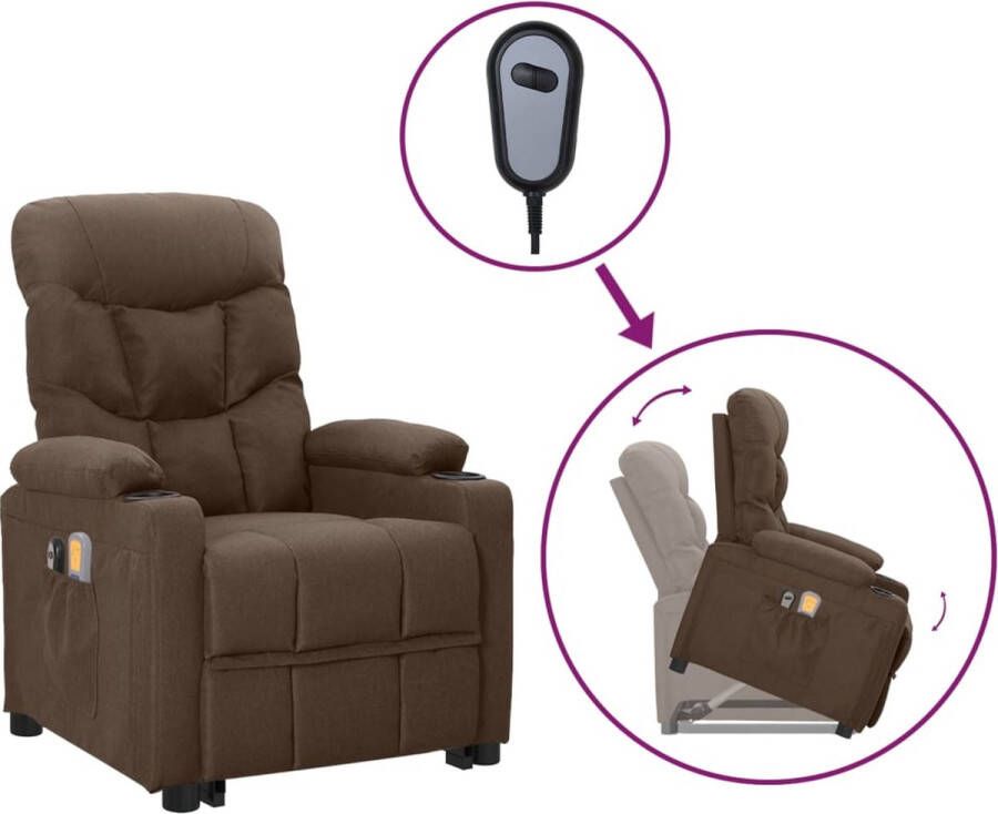 VidaXL Sta-op-massagestoel stof bruin