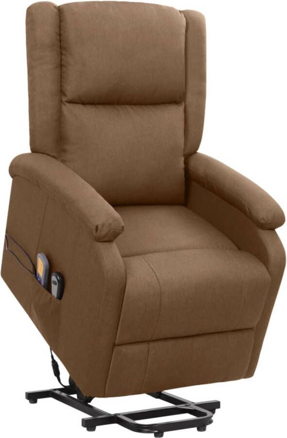 Vida XL vidaXL Sta-op-massagestoel stof bruin-VXL-329713 - Foto 2