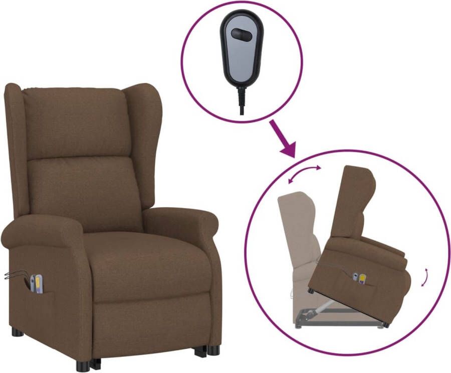 VidaXL Sta-op-massagestoel verstelbaar stof bruin - Foto 5