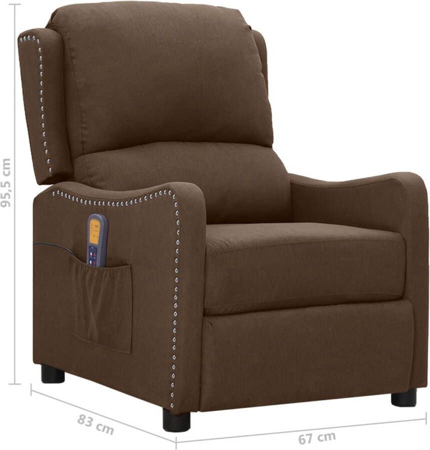 VidaXL Sta-op-massagestoel verstelbaar stof bruin - Foto 4