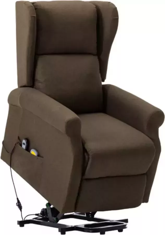 VidaXL -Sta-op-massagestoel-stof-bruin - Foto 3