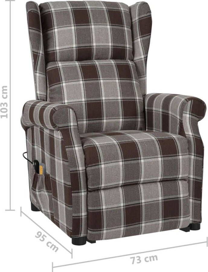 VidaXL Sta-op-massagestoel verstelbaar stof bruin