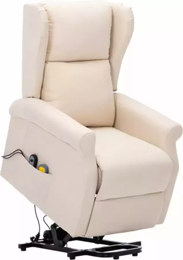 VidaXL Sta-op-massagestoel stof crÃ¨mekleurig - Foto 4