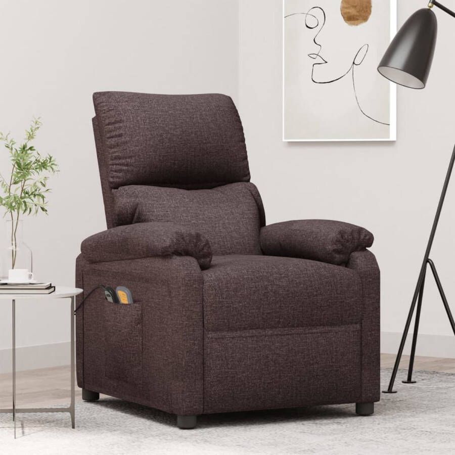VidaXL -Sta-op-massagestoel-stof-donkerbruin - Foto 2