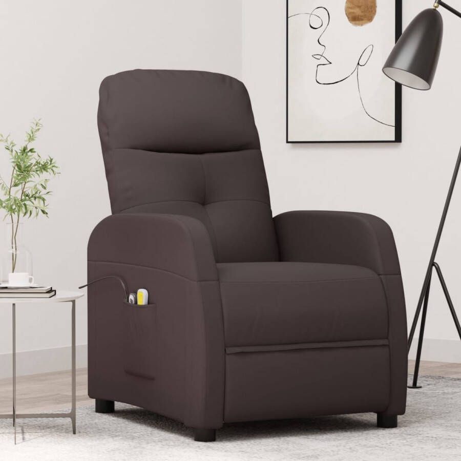 VidaXL -Sta-op-massagestoel-stof-donkerbruin - Foto 2