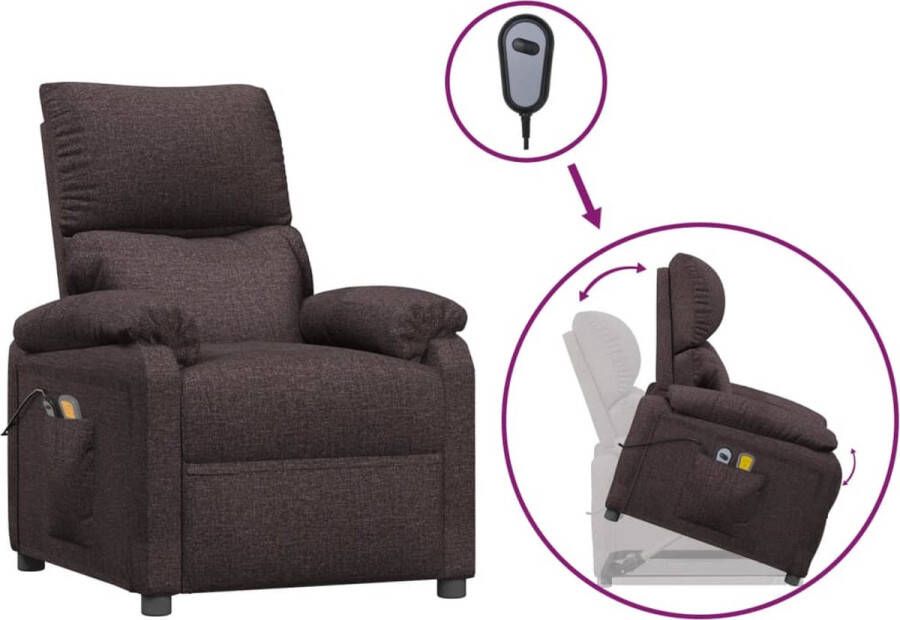 VidaXL -Sta-op-massagestoel-stof-donkerbruin