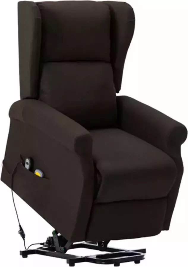 VidaXL -Sta-op-massagestoel-stof-donkerbruin - Foto 4