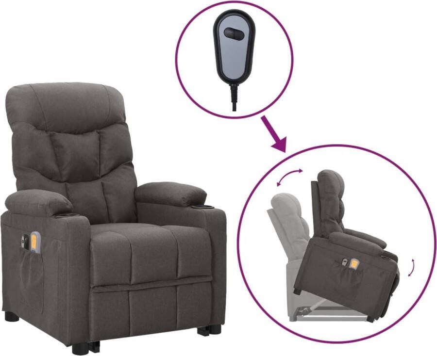 VidaXL -Sta-op-massagestoel-stof-donkergrijs - Foto 3