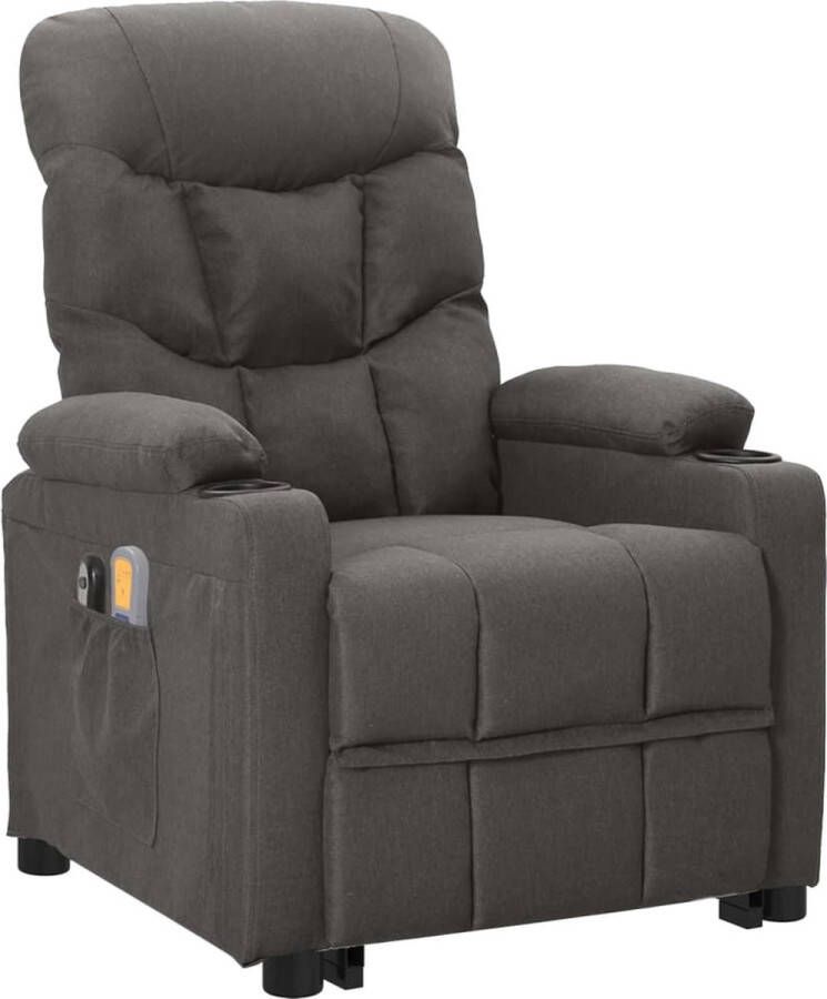 VidaXL -Sta-op-massagestoel-stof-donkergrijs - Foto 2