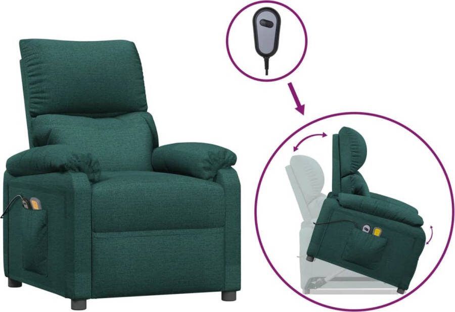 VidaXL -Sta-op-massagestoel-stof-donkergroen