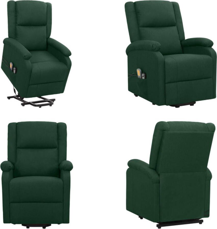 VidaXL Sta-op-massagestoel stof donkergroen Sta-opstoel Sta-opstoelen Staopstoel Sta Op Stoel