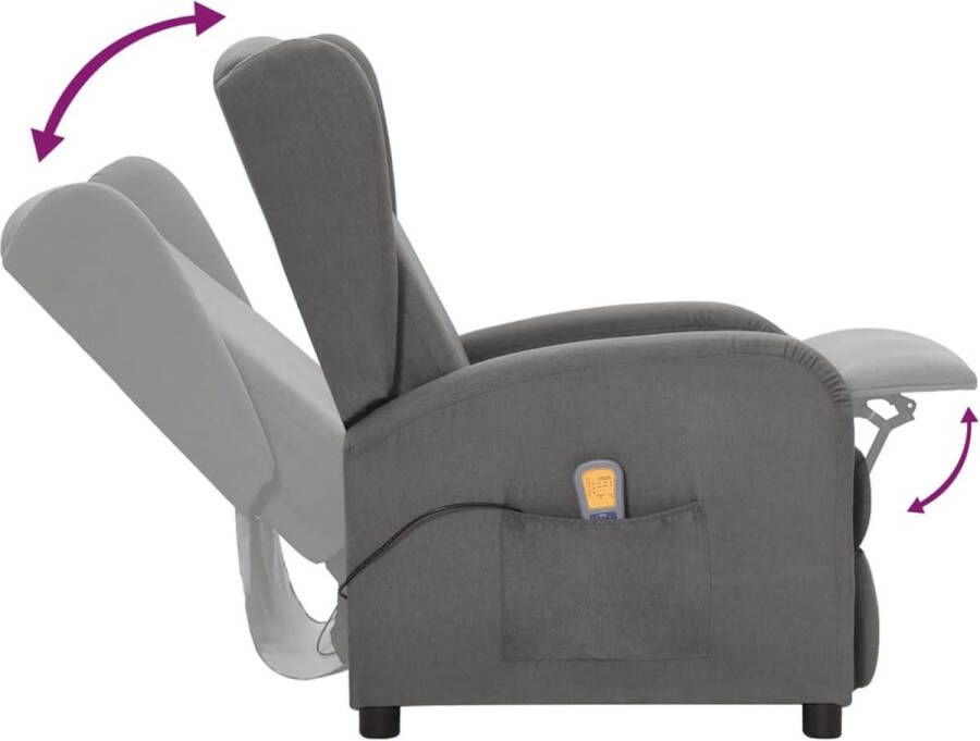 VidaXL Sta-op-massagestoel verstelbaar stof lichtgrijs - Foto 4