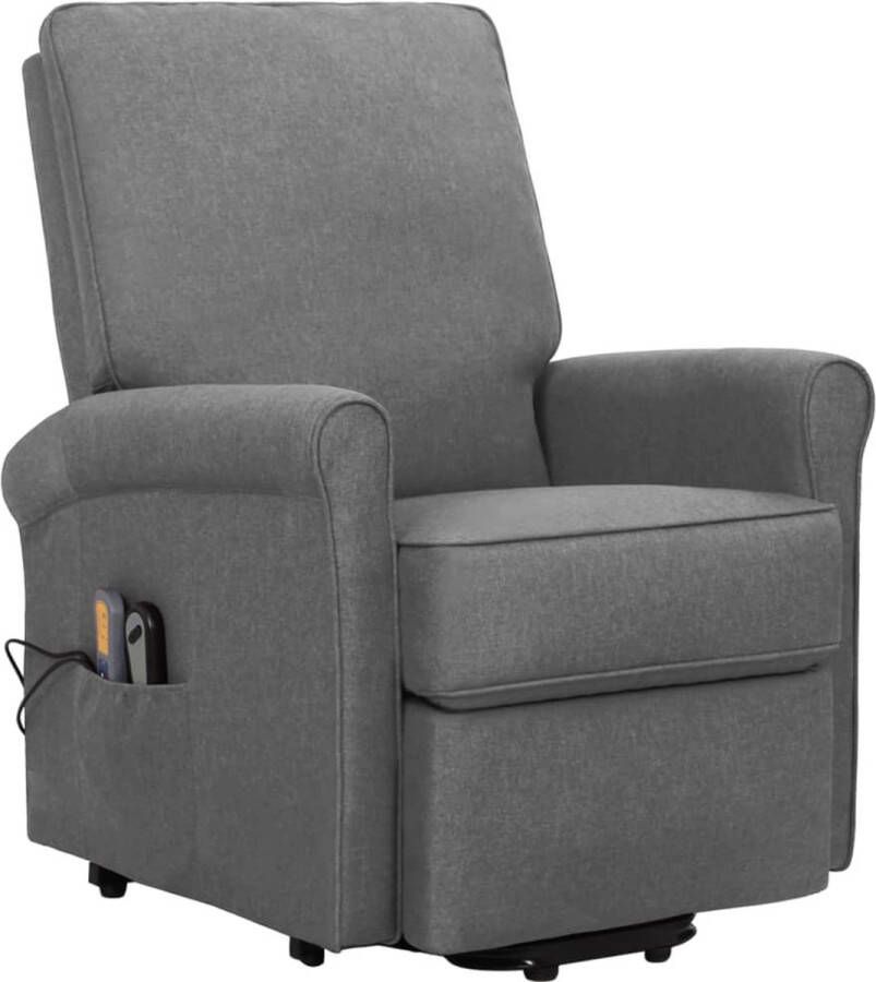 VidaXL Sta-op-massagestoel verstelbaar stof lichtgrijs