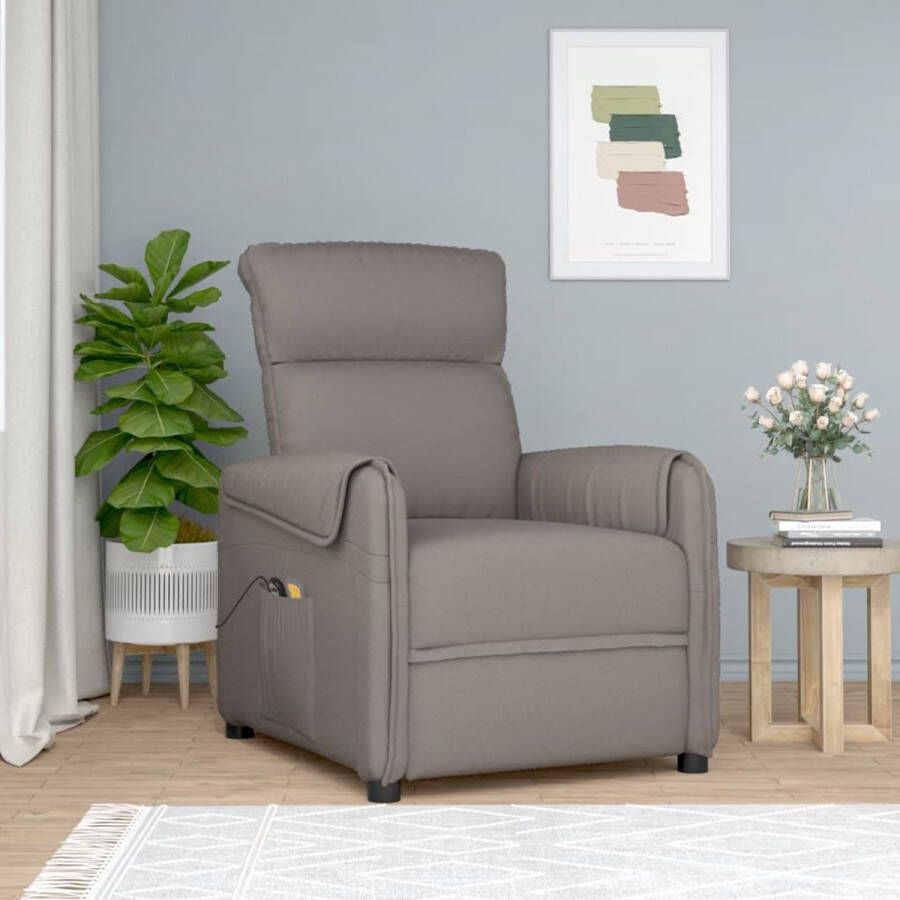 VidaXL -Sta-op-massagestoel-stof-taupe - Foto 2