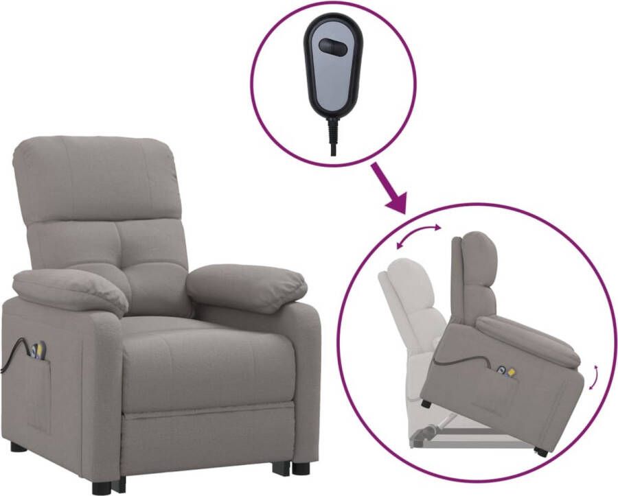 VidaXL -Sta-op-massagestoel-stof-taupe - Foto 2