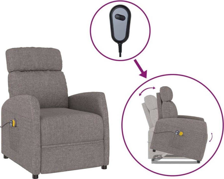 VidaXL -Sta-op-massagestoel-stof-taupe - Foto 2
