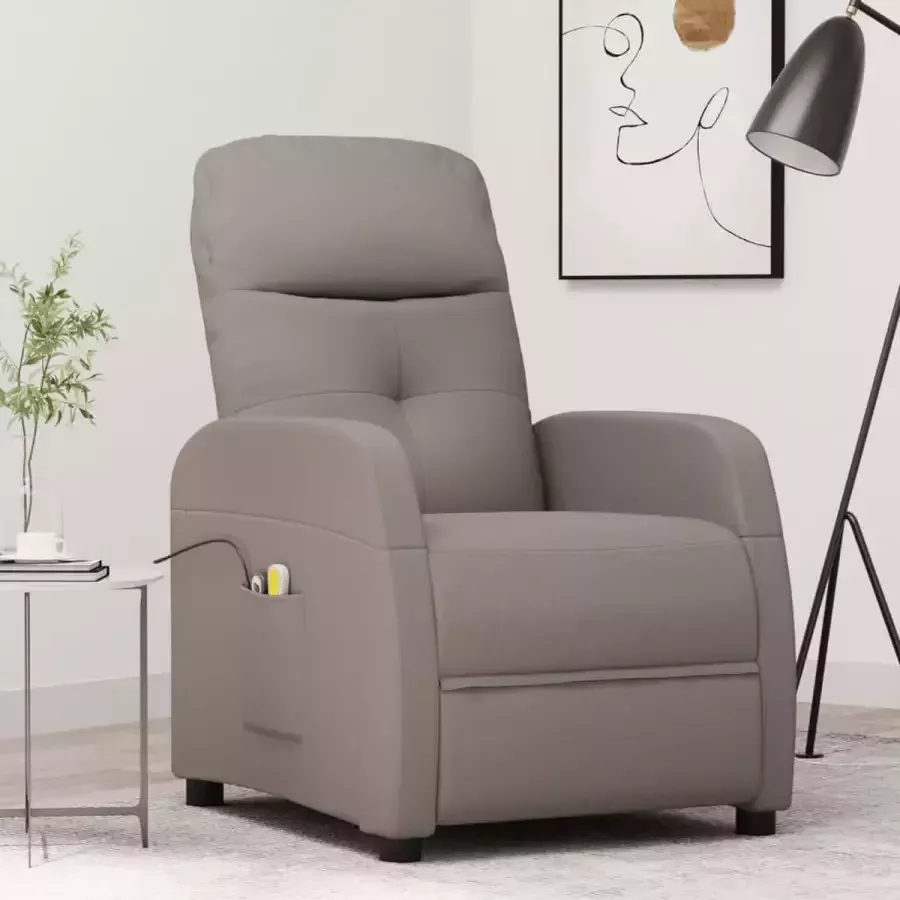 VidaXL -Sta-op-massagestoel-stof-taupe - Foto 2