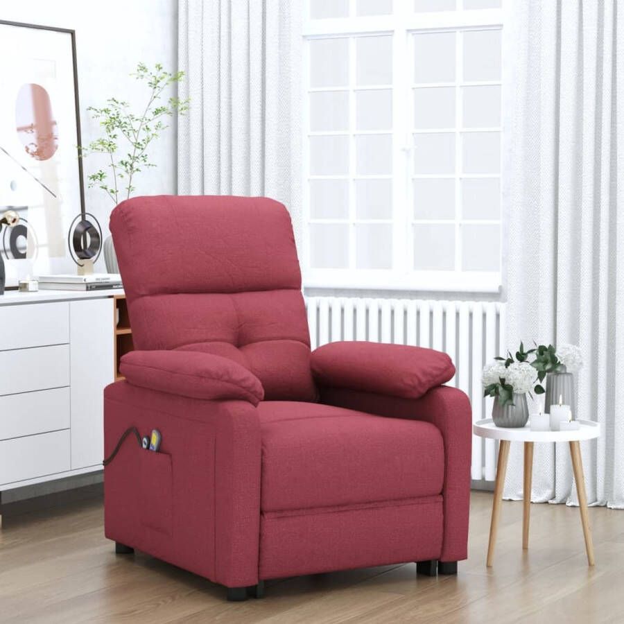 VidaXL -Sta-op-massagestoel-stof-wijnrood - Foto 2
