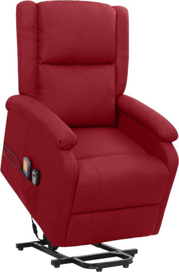 VidaXL Wijnrode Sta-op Massagestoel met Trillingsfunctie Sta-opstoel Massagestoel Fauteuil Relaxstoelen Ergonomische Stoel Lounge Stoel Rood Meubilair - Foto 2