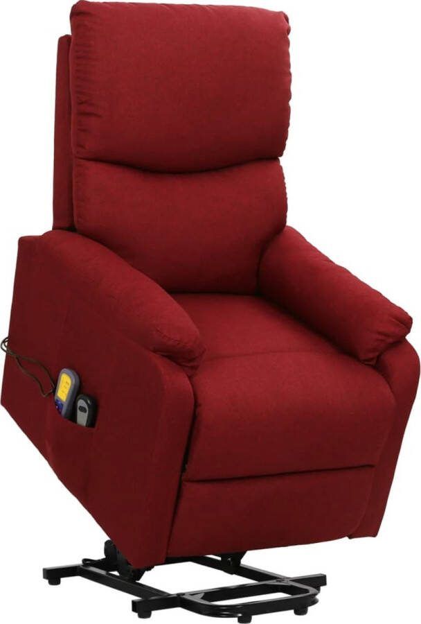 VidaXL -Sta-op-massagestoel-stof-wijnrood - Foto 5