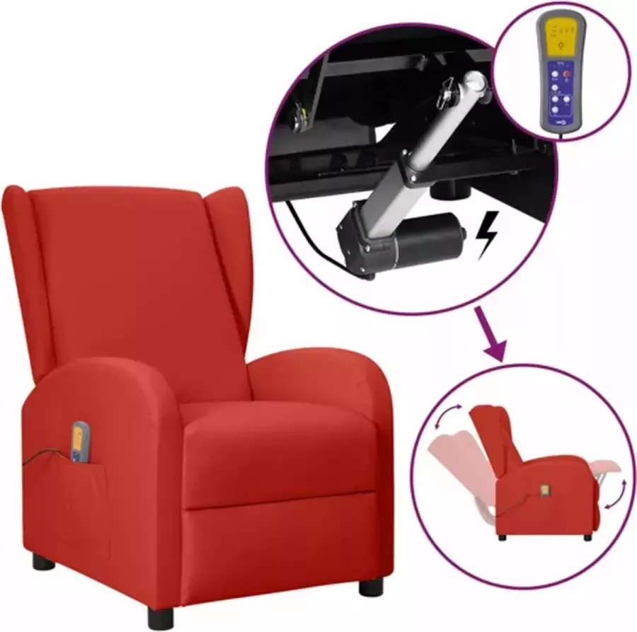 VidaXL -Sta-op-massagestoel-verstelbaar-kunstleer-wijnrood