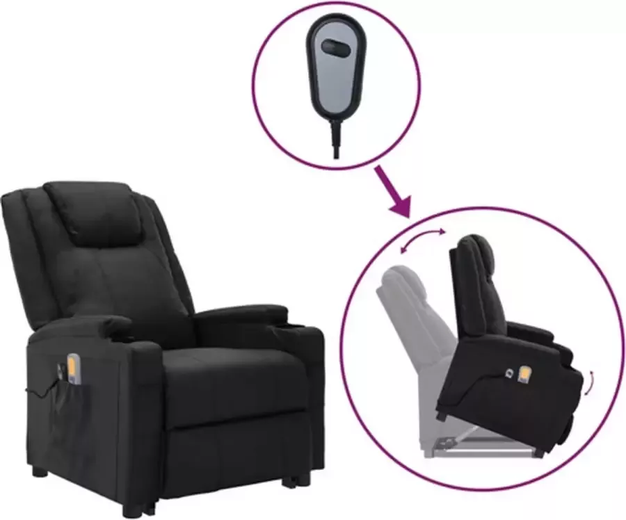 VidaXL Sta-op-massagestoel verstelbaar kunstleer zwart - Foto 5